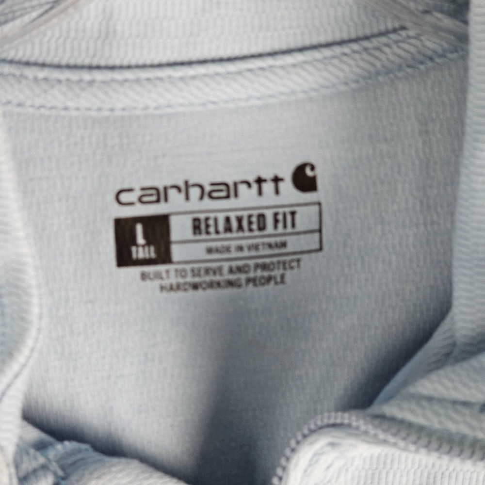 Carhartt Shirt Mens L Tall Relaxed Fit Heavyweight‎ Long Sleeve 1/4 Zip TK4428-M - Picture 3 of 10